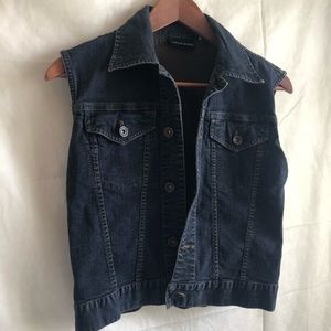 DKNY Black Jean Vest Women Size P